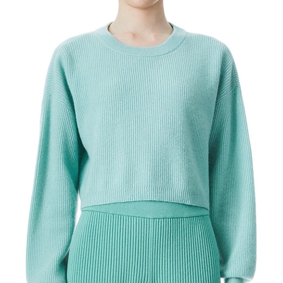 Alice + Olivia Sweaters - Alice and Olivia Brad Crewneck Cropped Cashmere Pullover XS